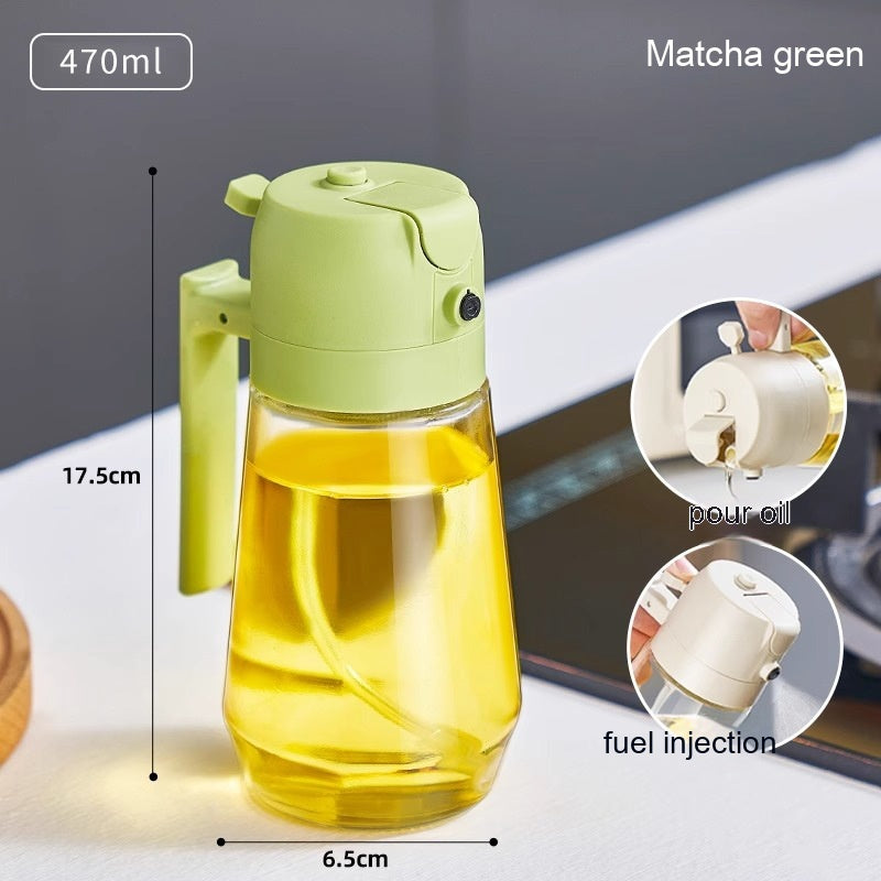 470ml glass oil sprayer, green