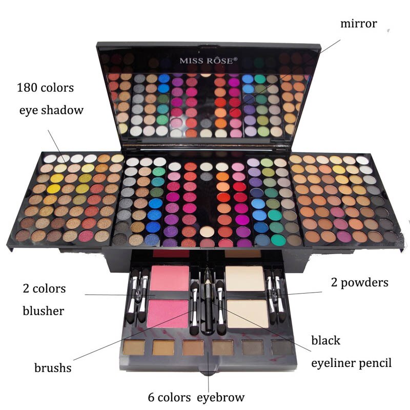 180-Color Eyeshadow Palette: Piano-Shaped Makeup Box