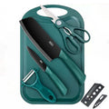 Stainless steel kitchen knife set, green