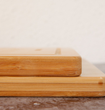 Thick bamboo cutting board, full view