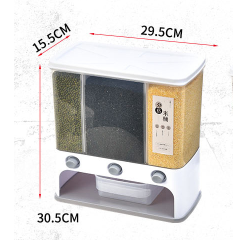Rice storage box size reference