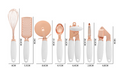 Copper-plated kitchen tool set, white