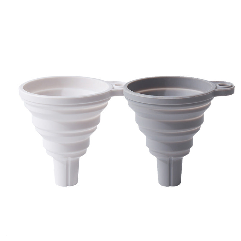 Collapsible silicone funnel grey and white