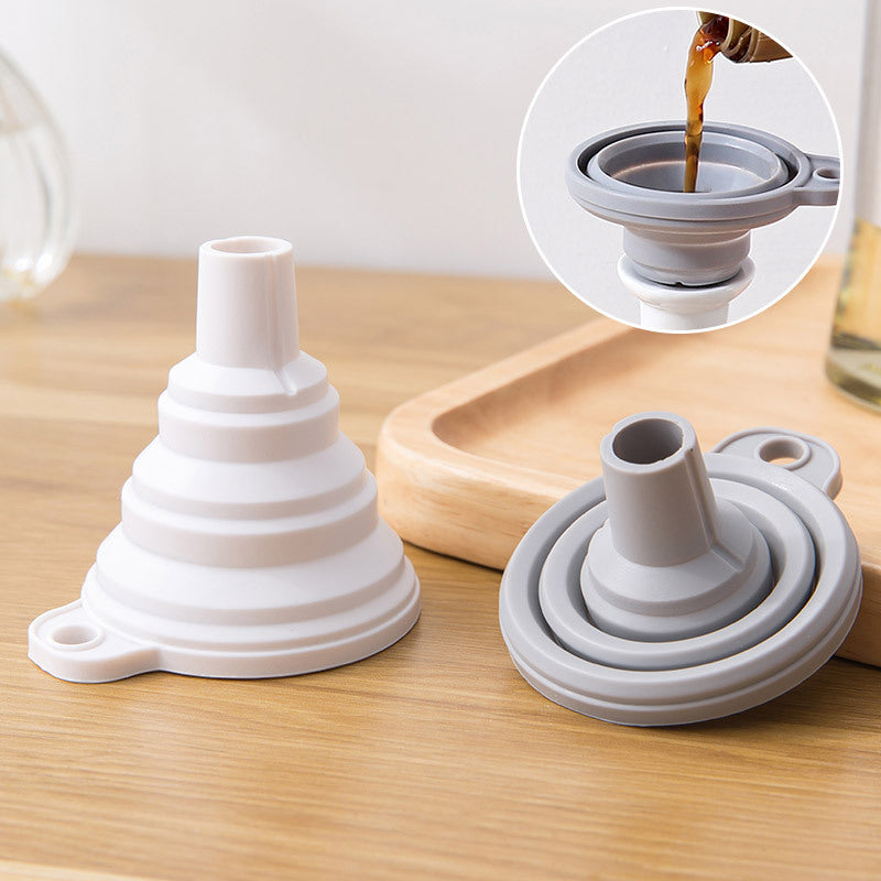 Collapsible silicone funnel white