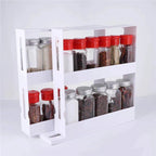 Spice rack rotating tiers