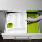 Kitchen drawer organizer two-tier layout
