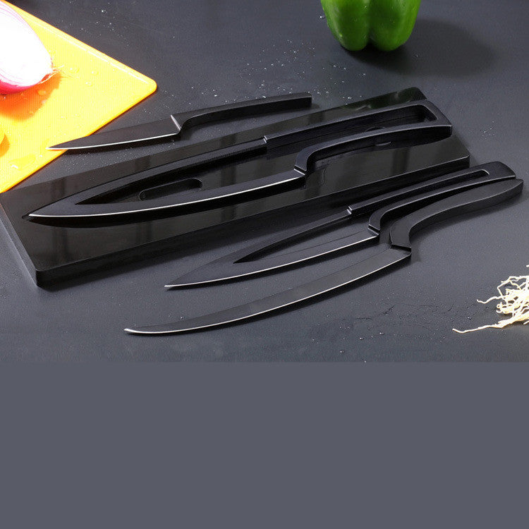 Knife set in use