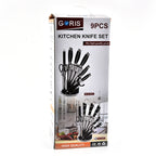 9-piece kitchen knife set with acrylic holder