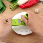 Garlic masher in use