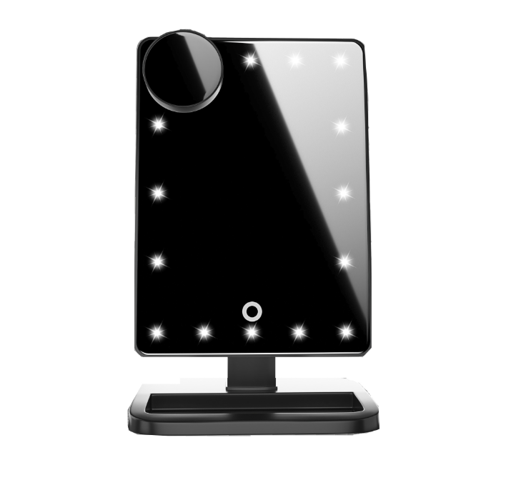 LED Makeup Mirror: Bluetooth Speaker & 10x Magnifier