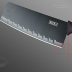 Kitchen knife set in use