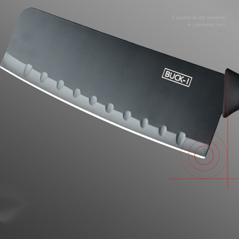 Kitchen knife set in use