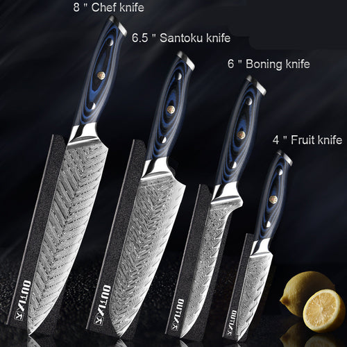 Damascus 4-piece knife set