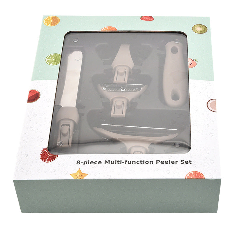 Cutting board set peeler detail