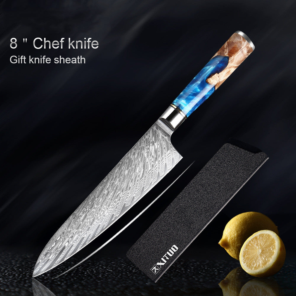 Kitchen knife set blade detail