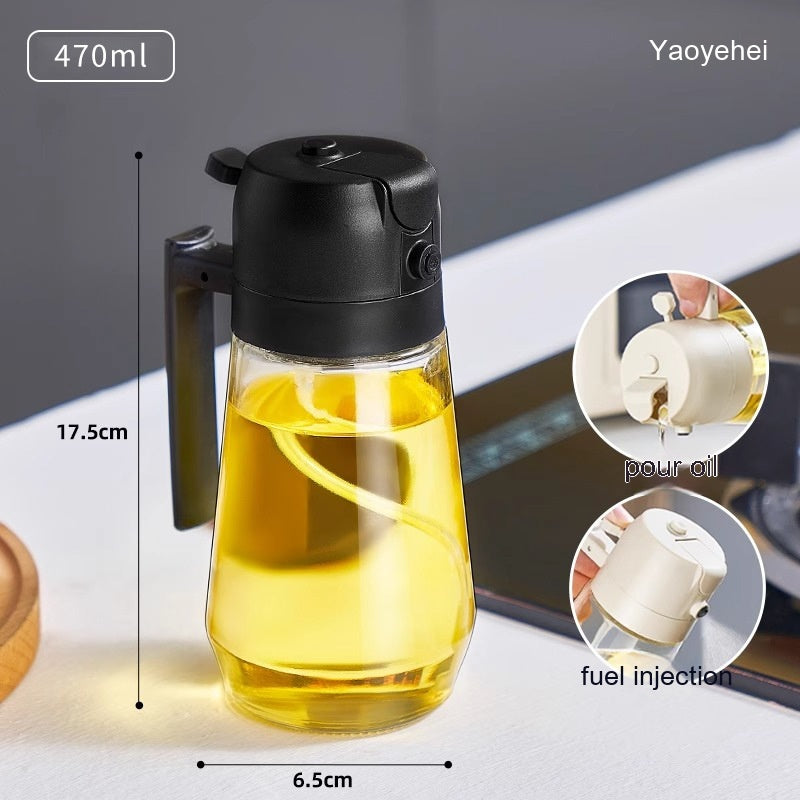 470ml glass oil sprayer, black