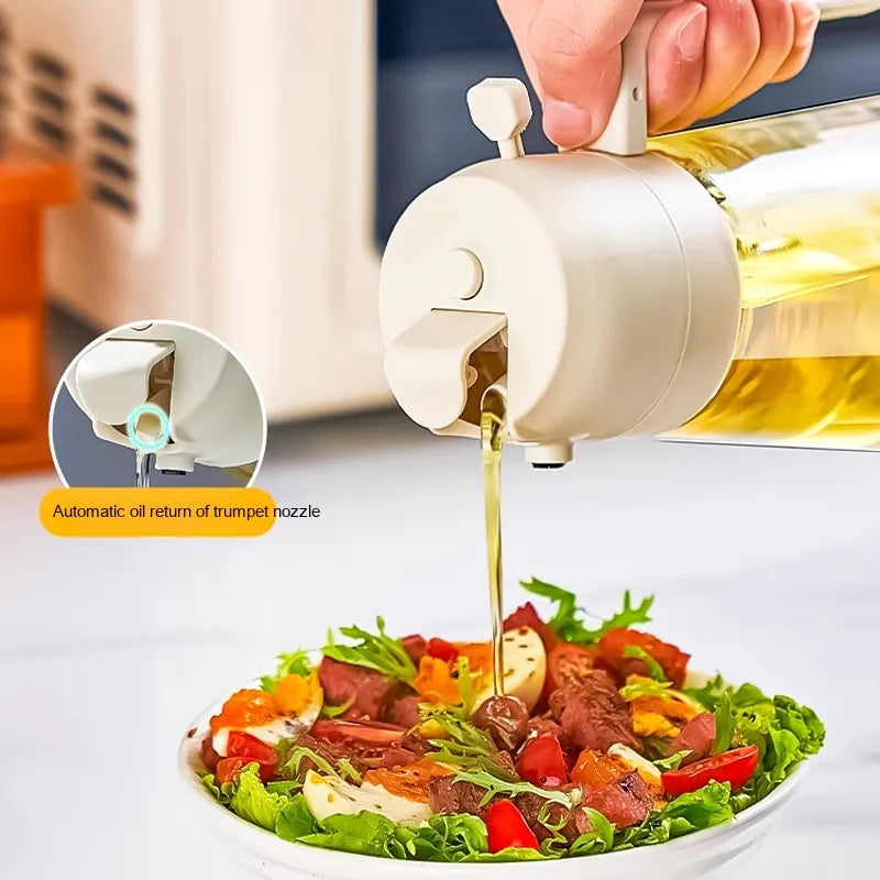 470ml Glass Oil Sprayer & Pourer, 2-in-1 detail view - Stezly