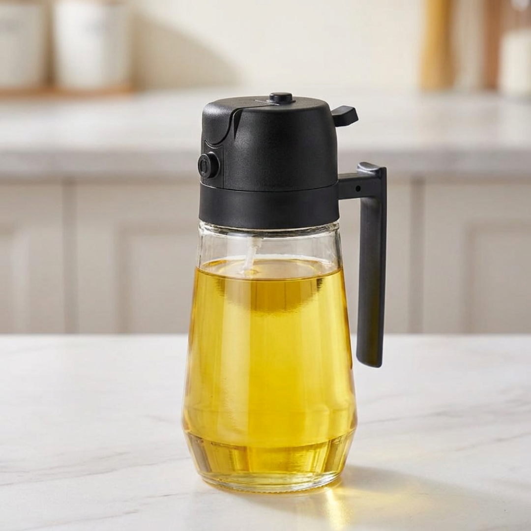 470ml Glass Oil Sprayer & Pourer, 2-in-1