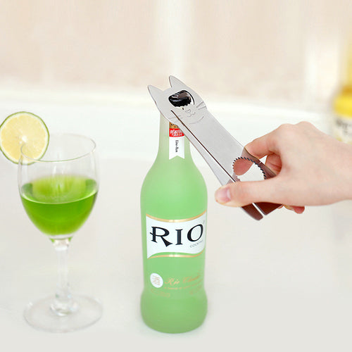 Stainless steel corkscrew and bottle opener tool
