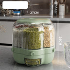 Rice storage container filled with grain