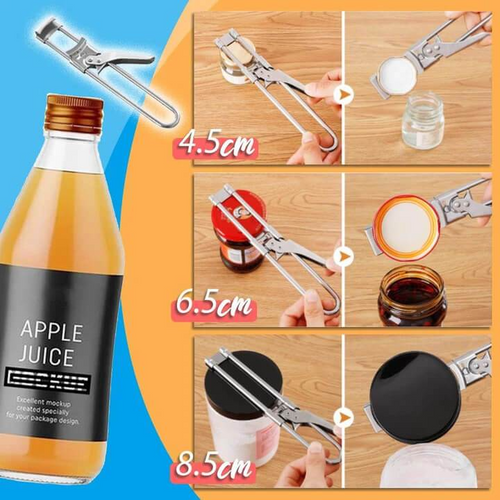 Adjustable stainless steel jar and bottle opener