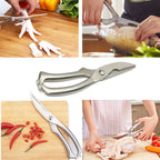 Kitchen shears cutting chicken bone