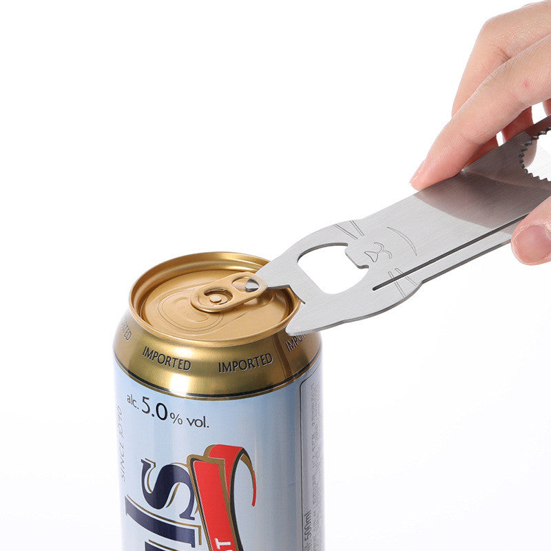 Corkscrew and bottle opener close up