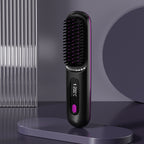 Cordless Straightening Brush: 2-in-1 Heated Comb