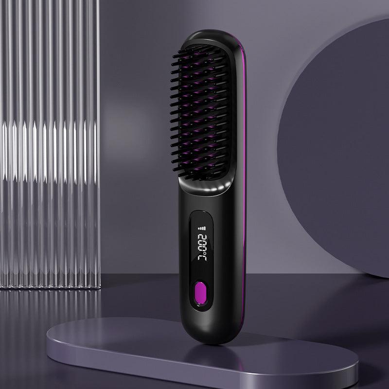 Cordless Straightening Brush: 2-in-1 Heated Comb