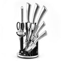 Kitchen knife set in acrylic stand