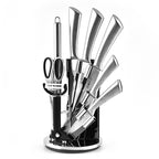 Kitchen knife set in acrylic stand