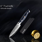 Damascus peeling knife