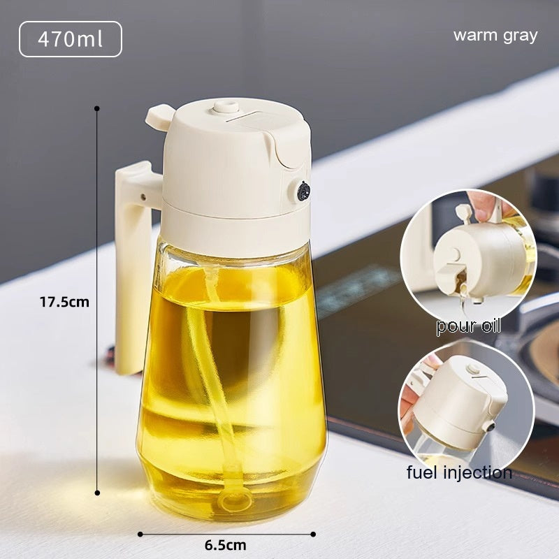 470ml glass oil sprayer, beige