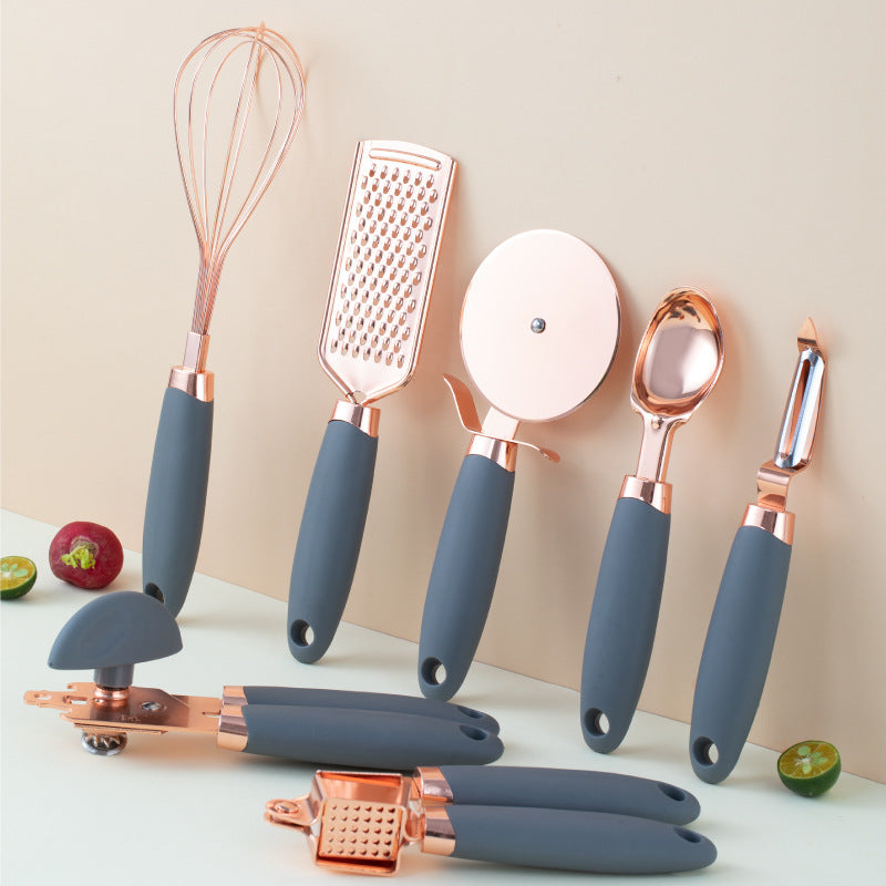 Copper-plated kitchen tool set, grey