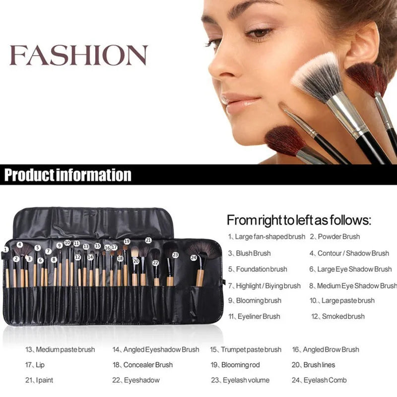 24-Piece Makeup Brush Set with Gift Bag