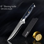 Damascus boning knife
