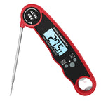 Folding digital meat thermometer red