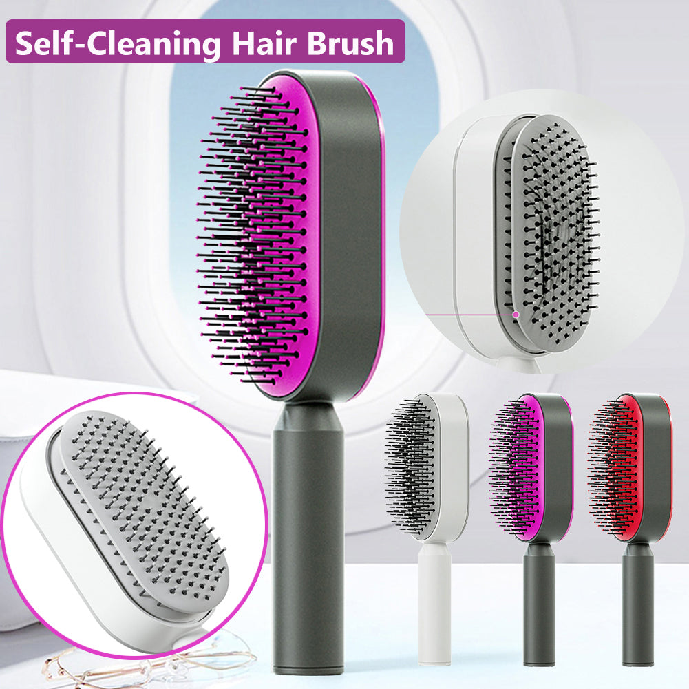 Self-Cleaning Hair Brush: One-Click Detangling Scalp Comb