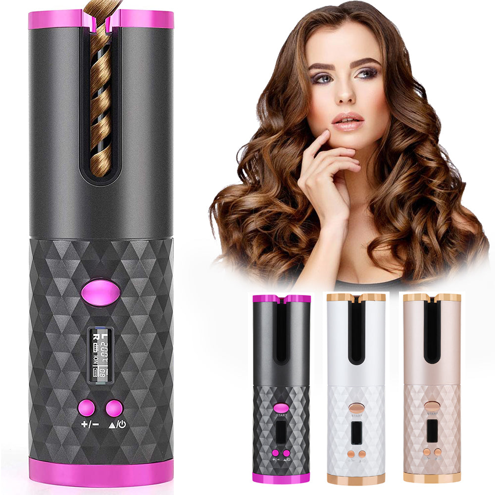 Cordless Automatic Hair Curler: Rechargeable Ceramic Styler