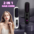 Cordless Straightening Brush: 2-in-1 Heated Comb