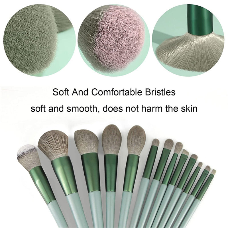 13-Piece Makeup Brush Set: Quick-Dry Soft Bristles