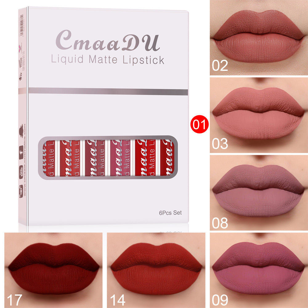 Matte Liquid Lipstick Set: 6-Piece Waterproof Lip Kit