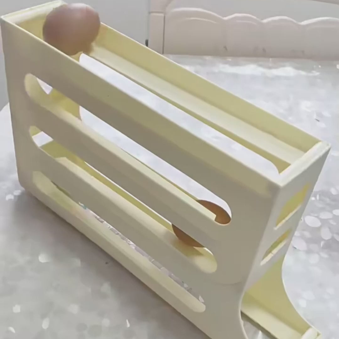 4-Layer Auto-Rolling Egg Storage Tray: Holds 30 Eggs