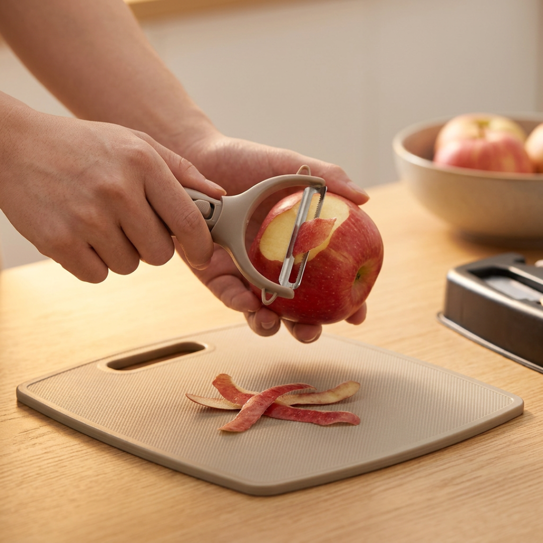 3-Piece Wheat Straw Cutting Board & Knife Set